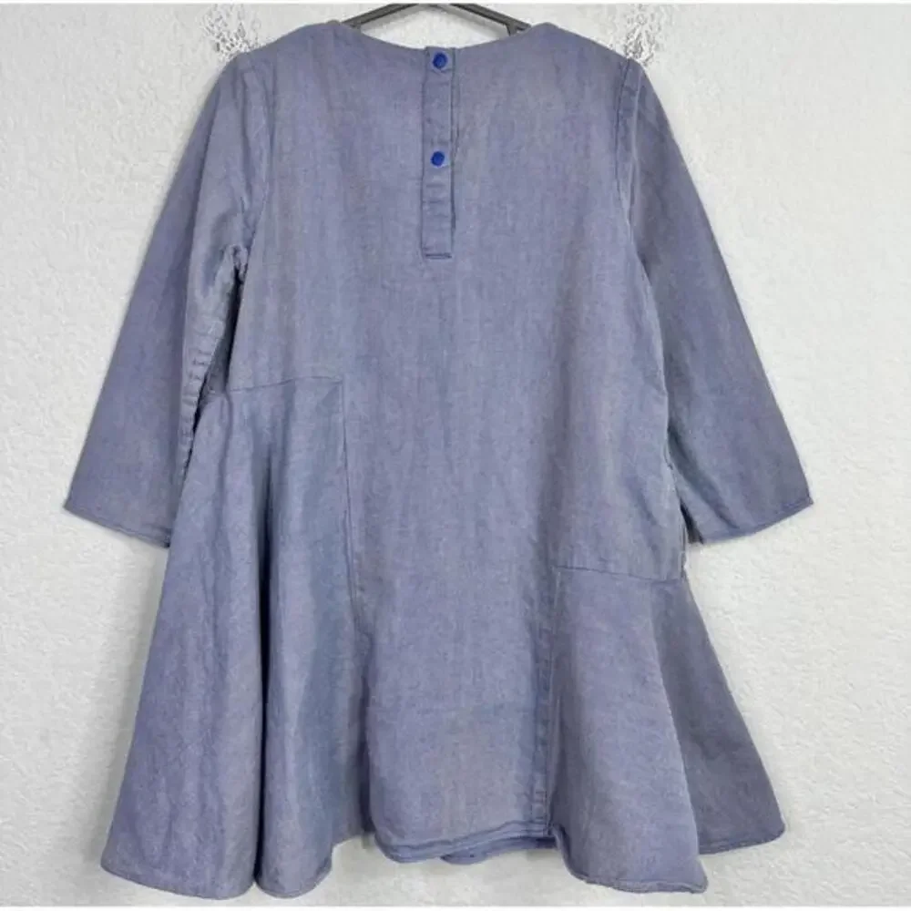 COS Dress Girls Size‎ 4/6 Blue Chambray Long Sleeve Ruffle Flare Boho Preppy